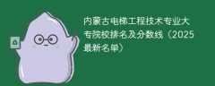 内蒙古电梯工程技术专业大专院校排名及分数线（2025最新名单）