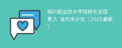 铜川职业技术学院排名全国第几 省内多少位（2025最新）