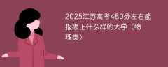 2025江苏高考480分左右能报考上什么样的大学（物理类）