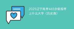 2025辽宁高考465分能报考上什么大学（历史类）