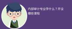 内部审计专业学什么？开设哪些课程