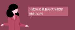 云南实力最强的大专院校排名2025