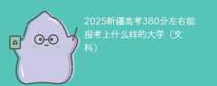 2025新疆高考380分左右能报考上什么样的大学（文科）