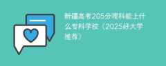 新疆高考205分理科能上什么专科学校（2025好大学推荐）
