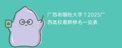 广西有哪些大学？2025广西高校最新排名一览表