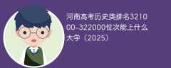 河南高考历史类排名321000-322000位次能上什么大学（2025）
