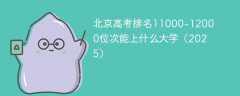 北京高考排名11000-12000位次能上什么大学（2025）