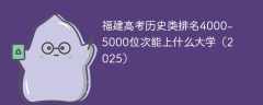 福建高考历史类排名4000-5000位次能上什么大学（2025）