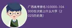 广西高考排名103000-104000位次能上什么大学（2025历史类）
