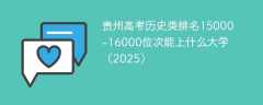 贵州高考历史类排名15000-16000位次能上什么大学（2025）