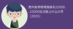 贵州高考物理类排名22000-23000位次能上什么大学（2025）