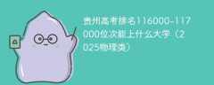 贵州高考排名116000-117000位次能上什么大学（2025物理类）