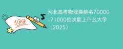 河北高考物理类排名70000-71000位次能上什么大学（2025）