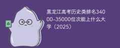 黑龙江高考历史类排名34000-35000位次能上什么大学（2025）