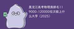 黑龙江高考物理类排名119000-120000位次能上什么大学（2025）