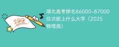 湖北高考排名86000-87000位次能上什么大学（2025物理类）