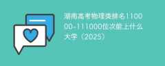 湖南高考物理类排名110000-111000位次能上什么大学（2025）