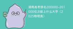 湖南高考排名200000-201000位次能上什么大学（2025物理类）