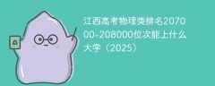 江西高考物理类排名207000-208000位次能上什么大学（2025）