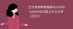 辽宁高考物理类排名63000-64000位次能上什么大学（2025）
