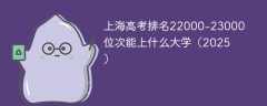 上海高考排名22000-23000位次能上什么大学（2025）
