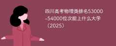四川高考物理类排名53000-54000位次能上什么大学（2025）
