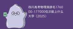 四川高考物理类排名176000-177000位次能上什么大学（2025）