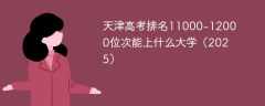 天津高考排名11000-12000位次能上什么大学（2025）