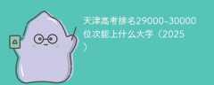 天津高考排名29000-30000位次能上什么大学（2025）