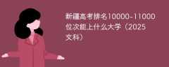新疆高考排名10000-11000位次能上什么大学（2025文科）