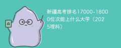 新疆高考排名17000-18000位次能上什么大学（2025理科）
