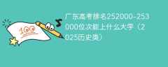 广东高考排名252000-253000位次能上什么大学（2025历史类）