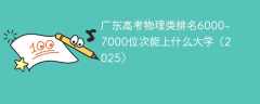 广东高考物理类排名6000-7000位次能上什么大学（2025）
