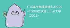 广东高考物理类排名39000-40000位次能上什么大学（2025）