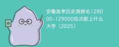 安徽高考历史类排名128000-129000位次能上什么大学（2025）