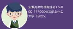 安徽高考物理类排名176000-177000位次能上什么大学（2025）