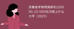 安徽高考物理类排名220000-221000位次能上什么大学（2025）