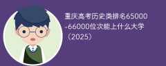 重庆高考历史类排名65000-66000位次能上什么大学（2025）