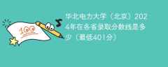 华北电力大学（北京）2024年在各省录取分数线是多少（最低401分）