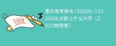 重庆高考排名102000-103000位次能上什么大学（2025物理类）