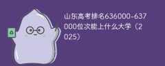 山东高考排名636000-637000位次能上什么大学（2025）