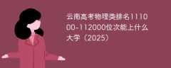 云南高考物理类排名111000-112000位次能上什么大学（2025）