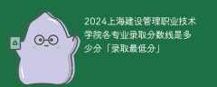 2024上海建设管理职业技术学院各专业录取分数线是多少分「录取最低分」