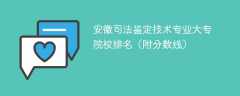 安徽司法鉴定技术专业大专院校排名（附分数线）