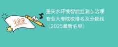 重庆水环境智能监测与治理专业大专院校排名及分数线（2025最新名单）