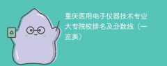 重庆医用电子仪器技术专业大专院校排名及分数线（一览表）