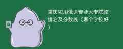 重庆应用俄语专业大专院校排名及分数线（哪个学校好）