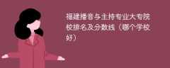 福建播音与主持专业大专院校排名及分数线（哪个学校好）