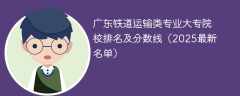 广东铁道运输类专业大专院校排名及分数线（2025最新名单）
