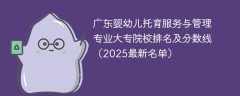 广东婴幼儿托育服务与管理专业大专院校排名及分数线（2025最新名单）
